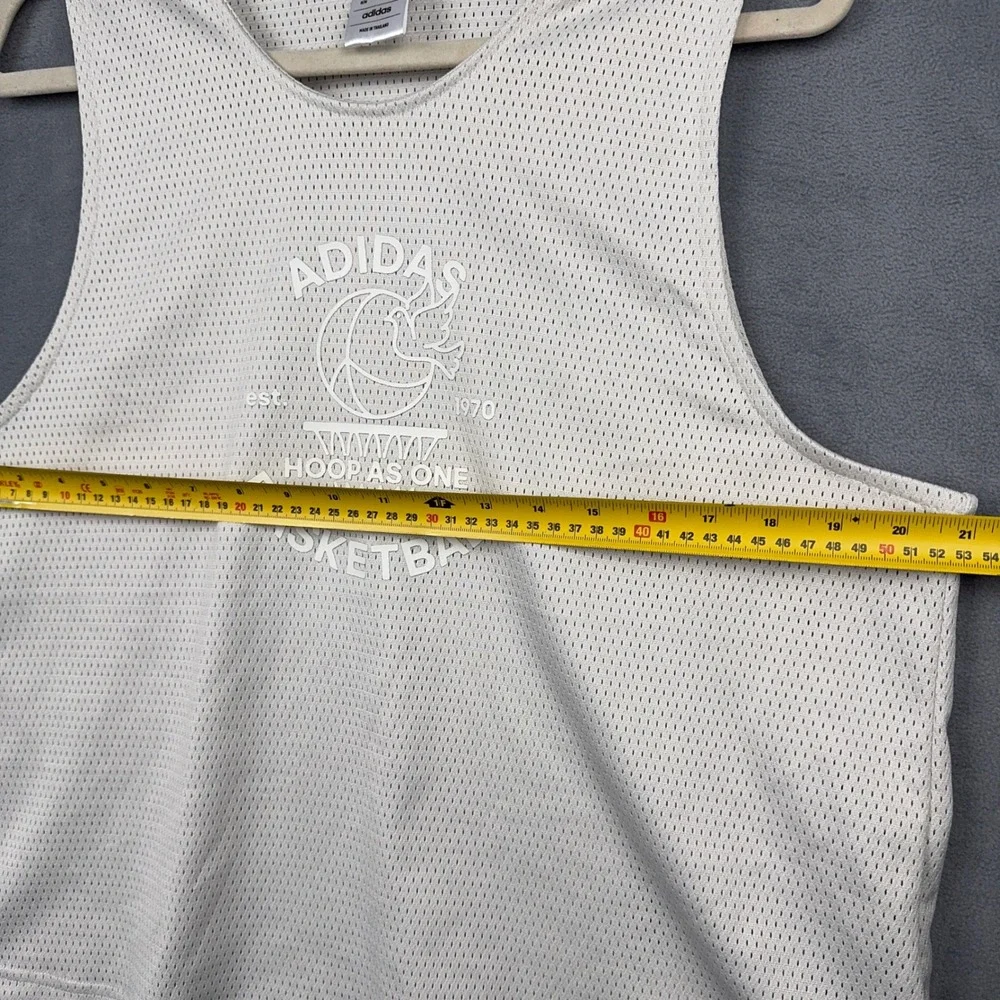 Adidas Basketball Jersey Tank Top White Mesh Hoop As One Size M‎